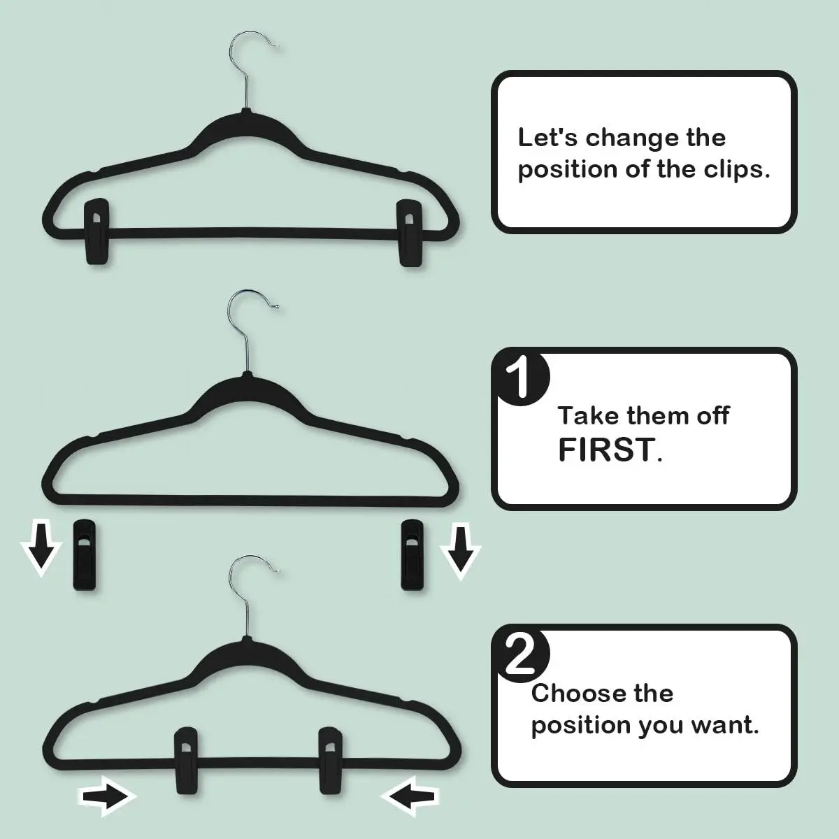 Velvet Hangers Clips Pants Hangers Velvet Clips Strong Finger Clips Perfect for Thin Garment Clips 20pcs Set