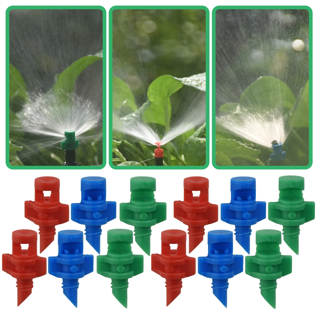 20-100pcs 90-360&deg; Male Barbed Refraction Micro Nozzles Garden Greenhouse Drip Irrigation Sprinkler Atomized Watering Sprayer