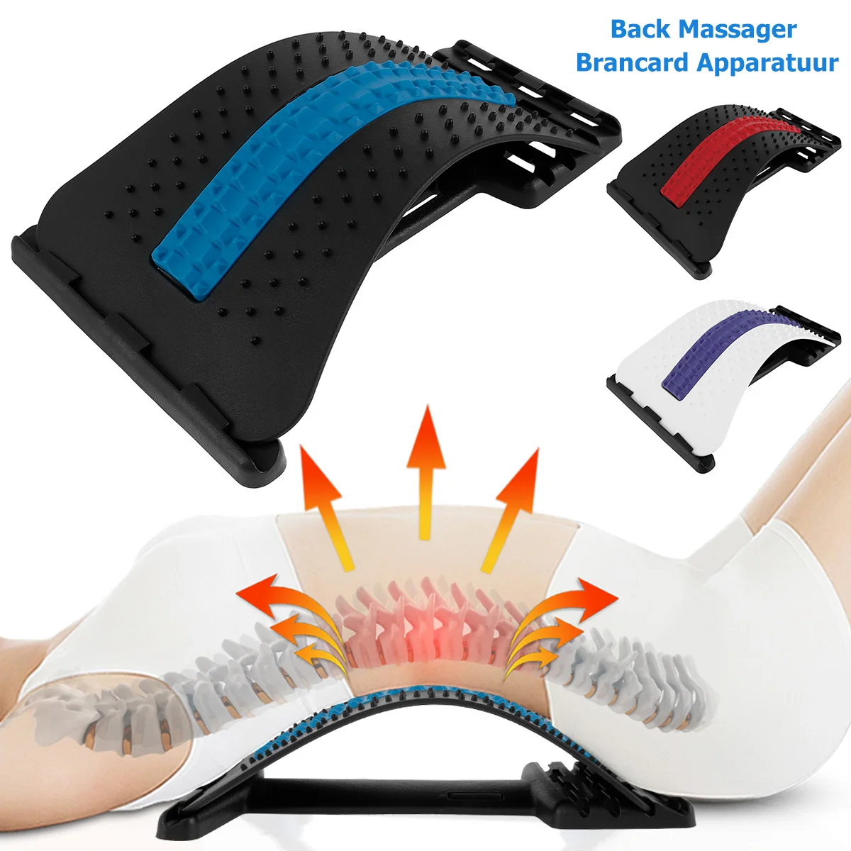 

Back Massager Stretcher Back Stretching Device 4-Level Adjustment Cracker Spine Stretcher Relaxation Spine Relief Massage Tools