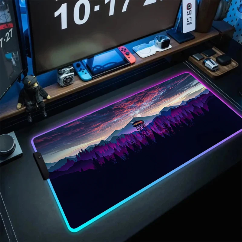 

Large Mouse Pad Computer Gaming Mousepad Gamer Deep Forest Firewatch Big Anime Mats Mat Backlight Pads Xxl Rgb Keyboard Carpet