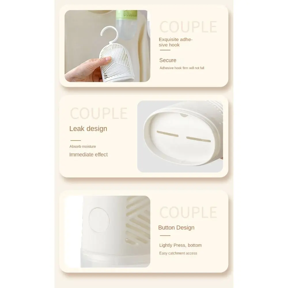 Reusable Clothes Dehumidification Box Anti-Mold Moisture-proof Dehumidifier Packs Hanging with Water Collector&Hook moisture absorber bag moisture absorber moisture absorbing bag clothes dehumidifier