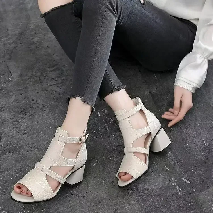 Women's Soft Leather Casual Roman Sandals Ladies Summer 2025 Soft Sole Platform Wedge Sandals Fashion Hollow Designer Sandals