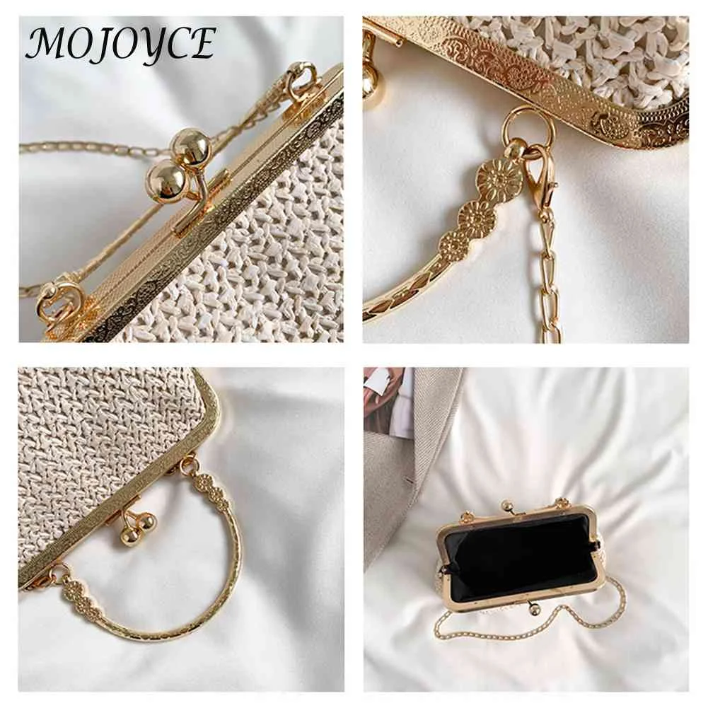 Chain Ladies Clutch Purse Clip Weaving Underarm Bag Fashion Casual Elegant  Exquisite Handmade Temperament for Wedding