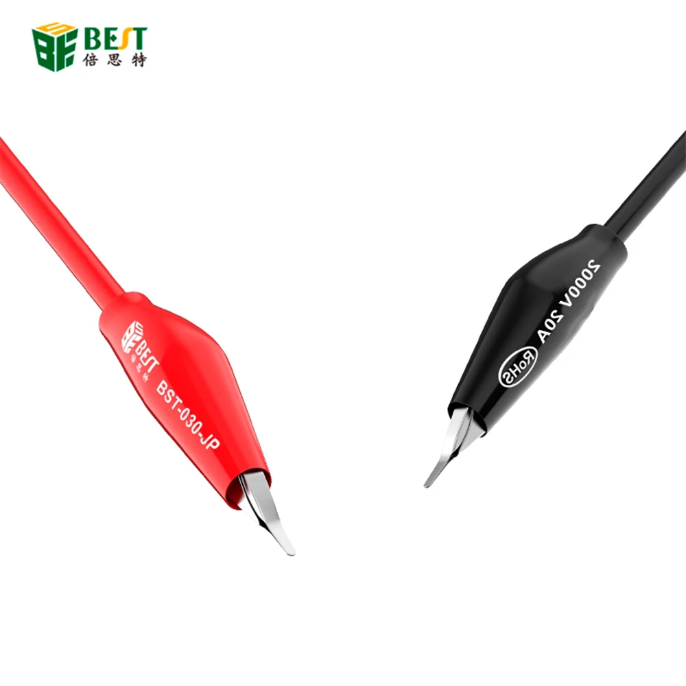 Alligator clips test leads BST- 030 JP/010JP Silicone Two Clamp Power Cord Probe Superconducting Probe Accurate Measurement Test Leads Crocodile Clip Tools