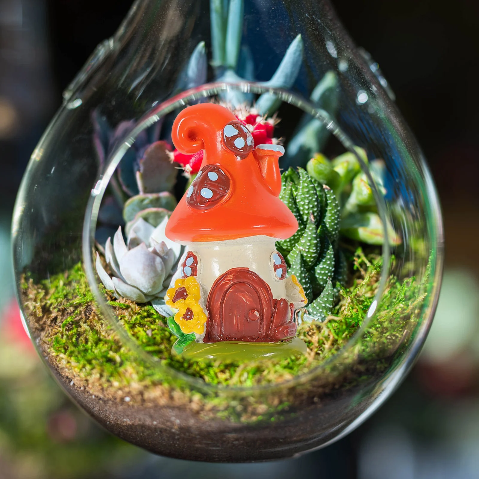 

4 Pcs Tiny Homes Micro Landscape Decoration Novel Resin Miniature House Ornament Fairy Portable Decorative