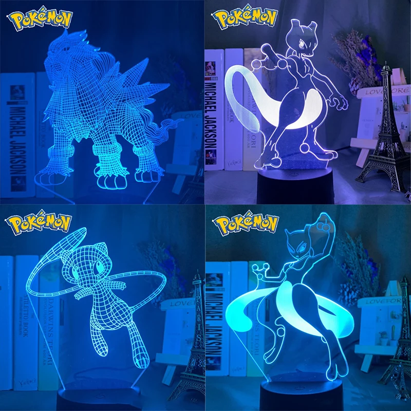 Pokemon Go Monster Pikachu Figure Toy Model Gift Pokemon Pikachu Action Toy Figure 3d Vision Led Night Light Anime Character Aliexpress