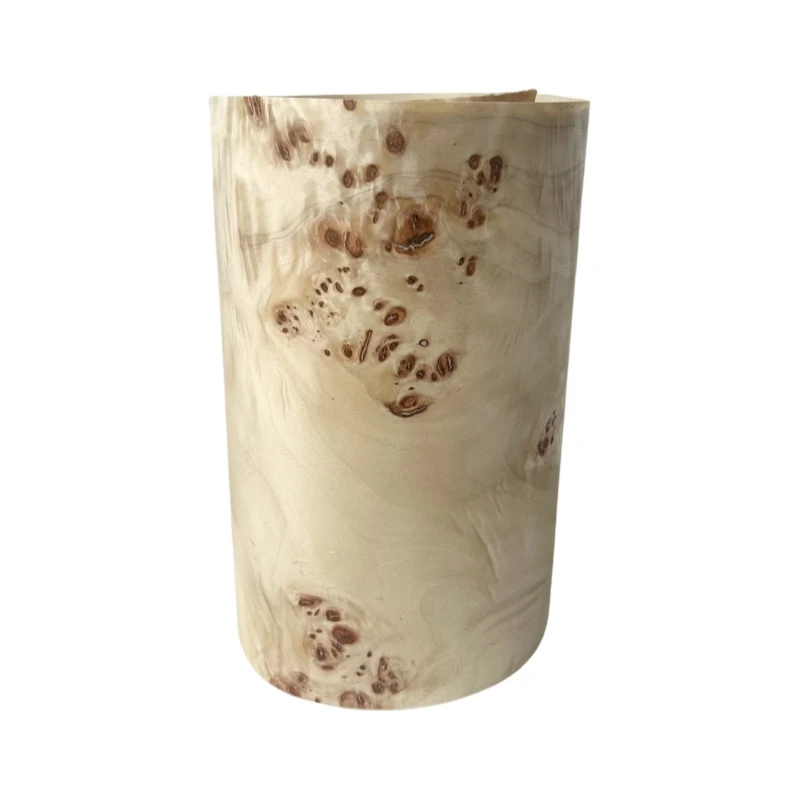 24cm*230cm Poplar Burl Wood Veneer Roll for DIY Decoration of Guitars, Basses and Stereo Speakers, Flexible Wooden Veneer Craft