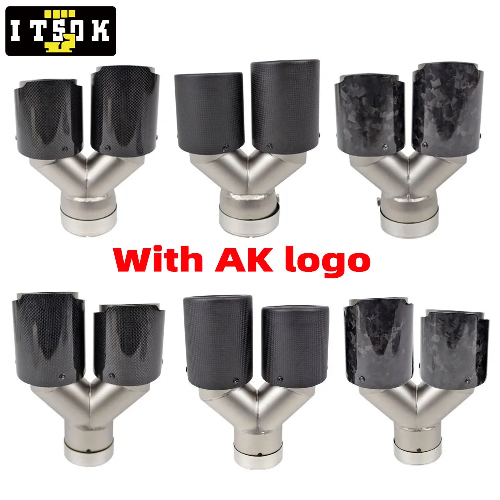 Akrapovic Style Matte Carbon Fiber Exhaust Tip - Dual Pipe, Multiple Sizes (76mm To 114mm OD) - View #6