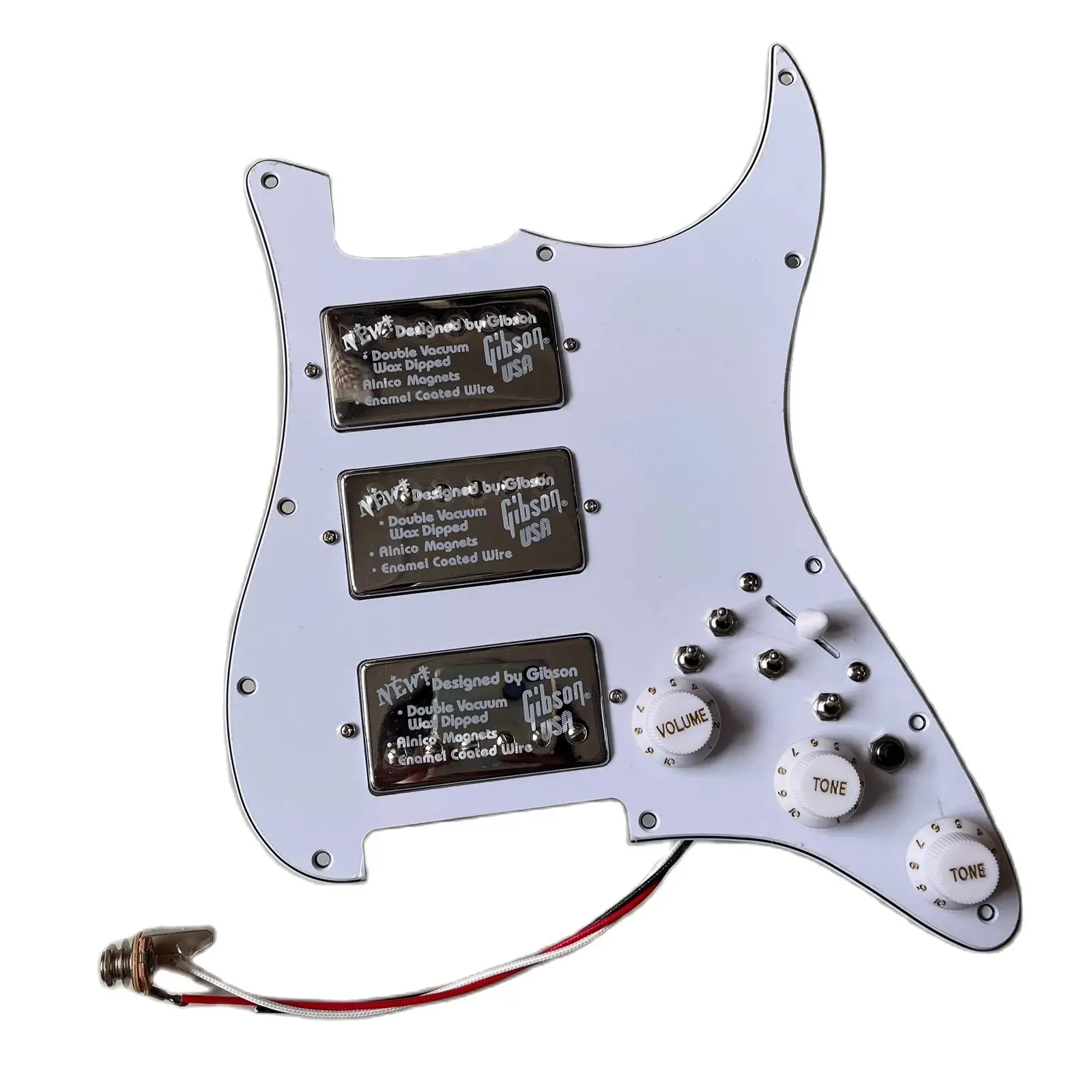 Ulepszenie wstępnie okablowane HHH gitara Pickguard z rozdzieloną cewką 3 szt. Przetworniki Humbucker Alnico V do gitary elektrycznej ST