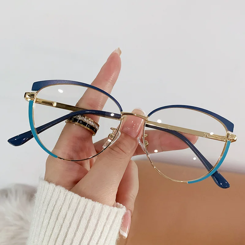 Fashion Ladies Reading Glasses Anti Blue Light Computer Eyewear Women Luxury Brand Design Double Color Frames Presbyopia Glasses 4