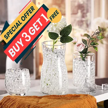 투명 워터 비즈 크리스탈 토양 투명 성장 젤 진주, 하이드로겔 볼 머드 오르비즈 젤리, 꽃병 식물용 홈 데코, 600 개