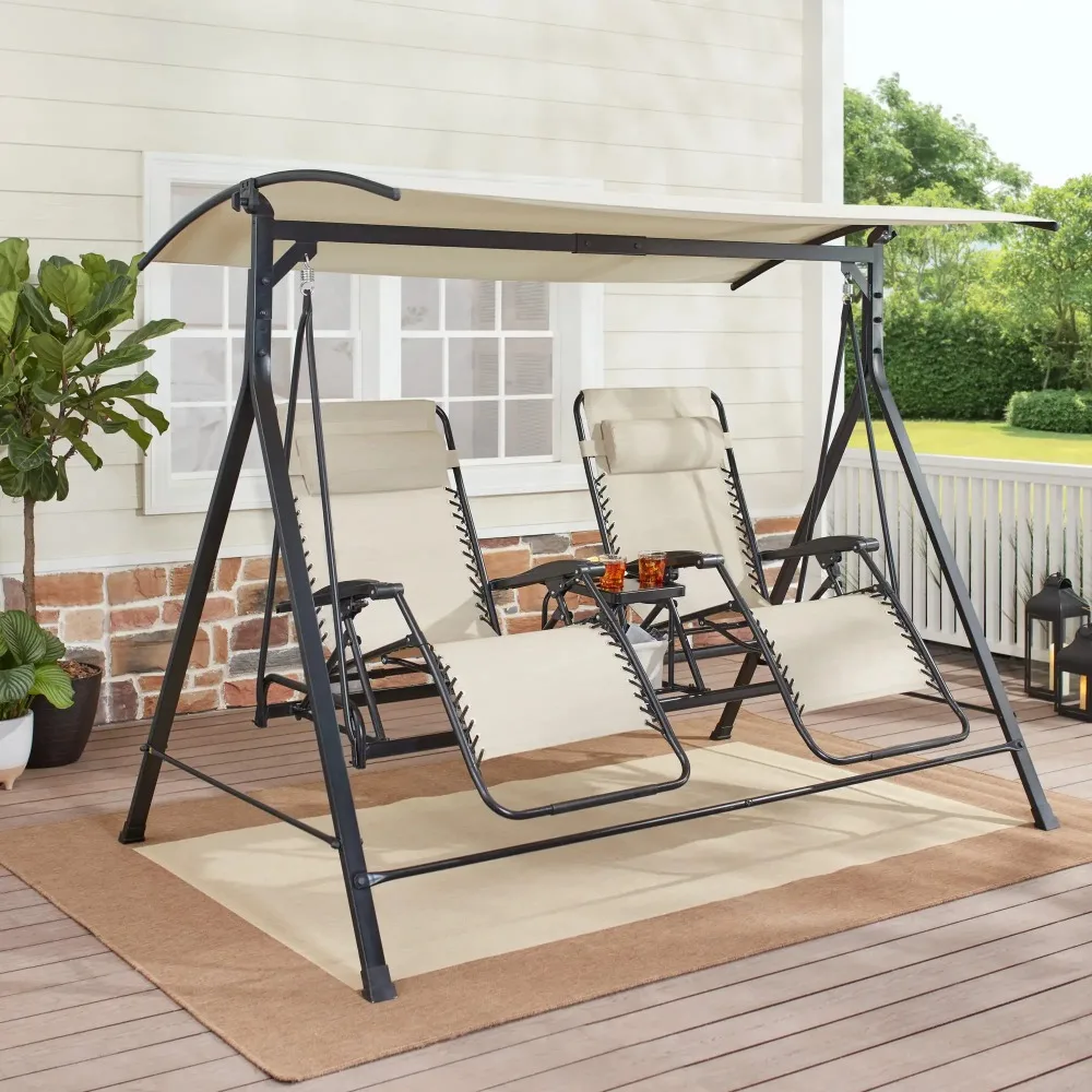 Zero-Gravity Steel Porch Swing, Multiple Colors 5