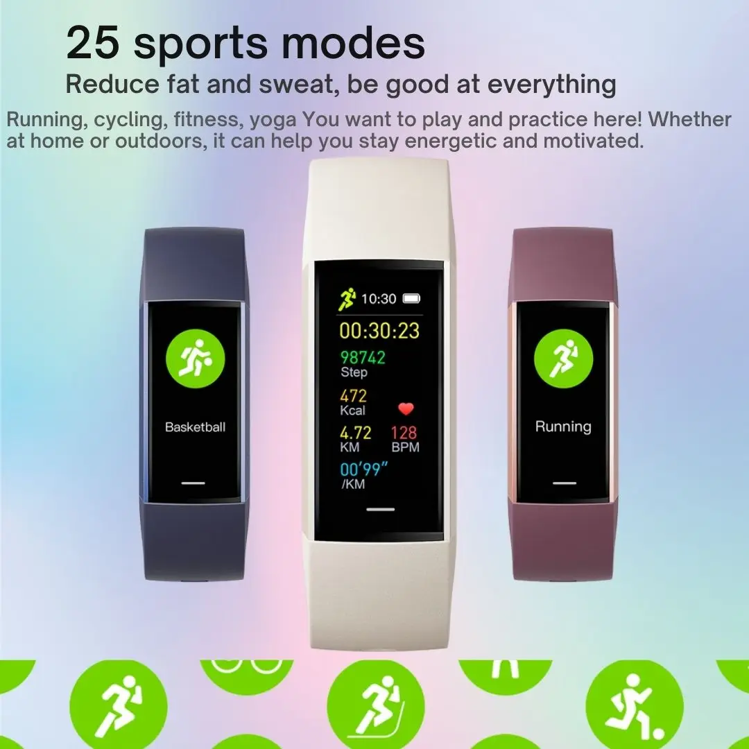 Body Temperature 1.1" Amoled Display Fitness Tracker Bracelet Men Women Waterproof Swimming Heart Rate Blood Oxygen Smart Watch 4
