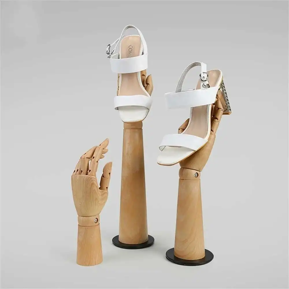 Window Display Props Joint Wood Hand Model Comic Sketch Hand Model Imitation Wooden Grain Hand Fake Hand Female Jewelry Display 3