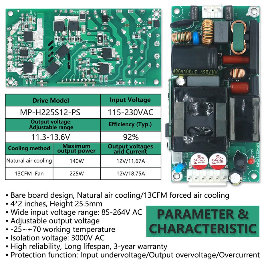 Description Picture 3 of item12 Volt Switching Power Supply DC12V LED Driver 72W 140W AC 110V 220V to 12V DC Lighting Transformers Adapter DIY for LED Strip