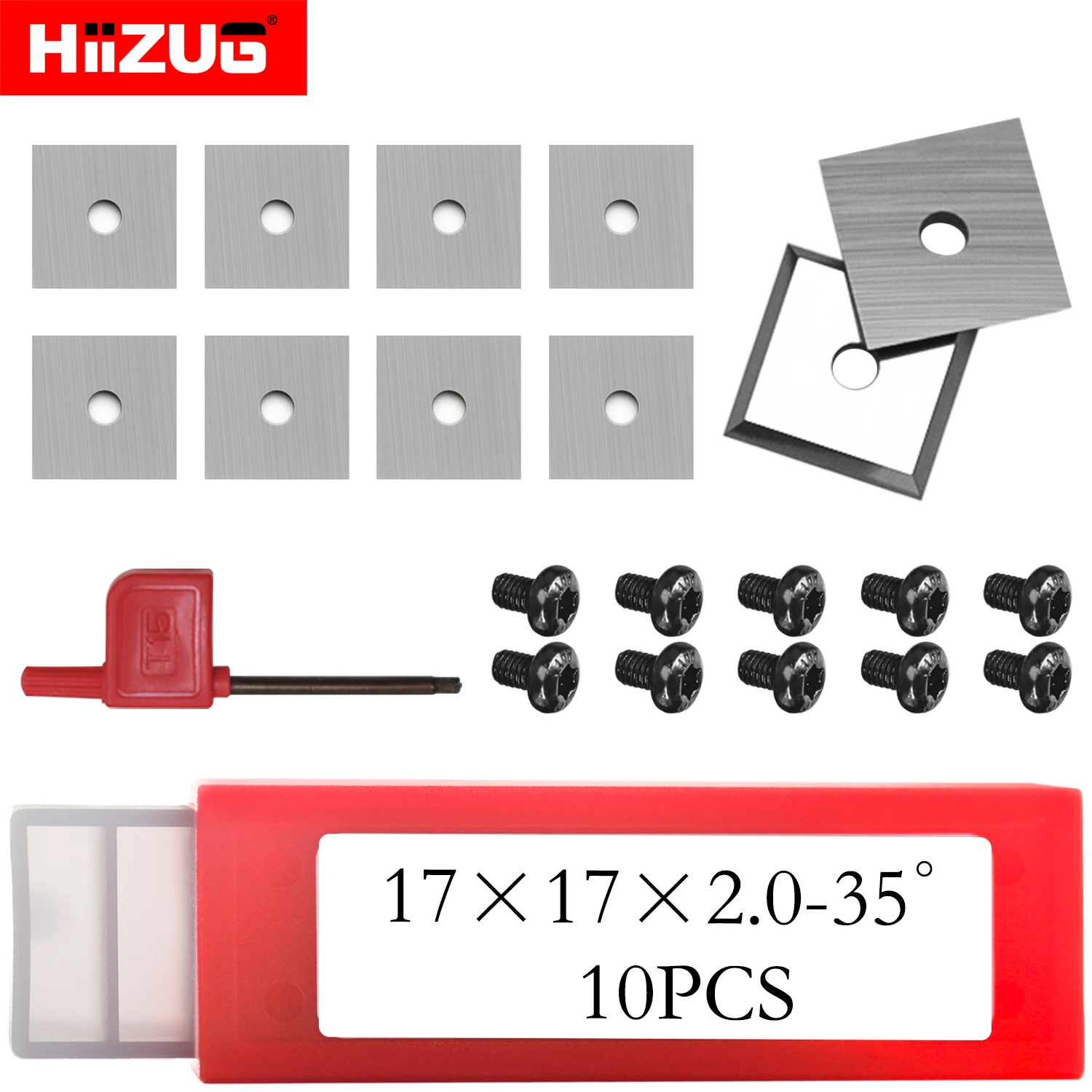 17mm/19.5mm/20mm/25mm/29.5mm 카바이드 인서트 10개/1세트(나사 포함), 목공용 나선형 헬리컬 커터헤드 라우터 비트