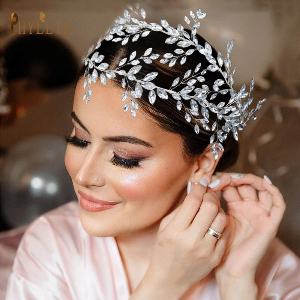 Acessórios de Cabelo Faixa de Cabelo Coroa de Prata Moda Casamento Macio Diamantes Nupcial Tiara Strass Bandana Feminino Headpiece A435 4 Computers & Electronics