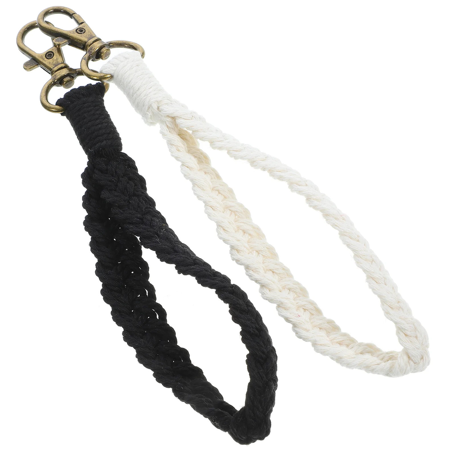 

2pcs Woven Key Chains Wristlet Keychain Pendant Weaving Purse Hanging Charms