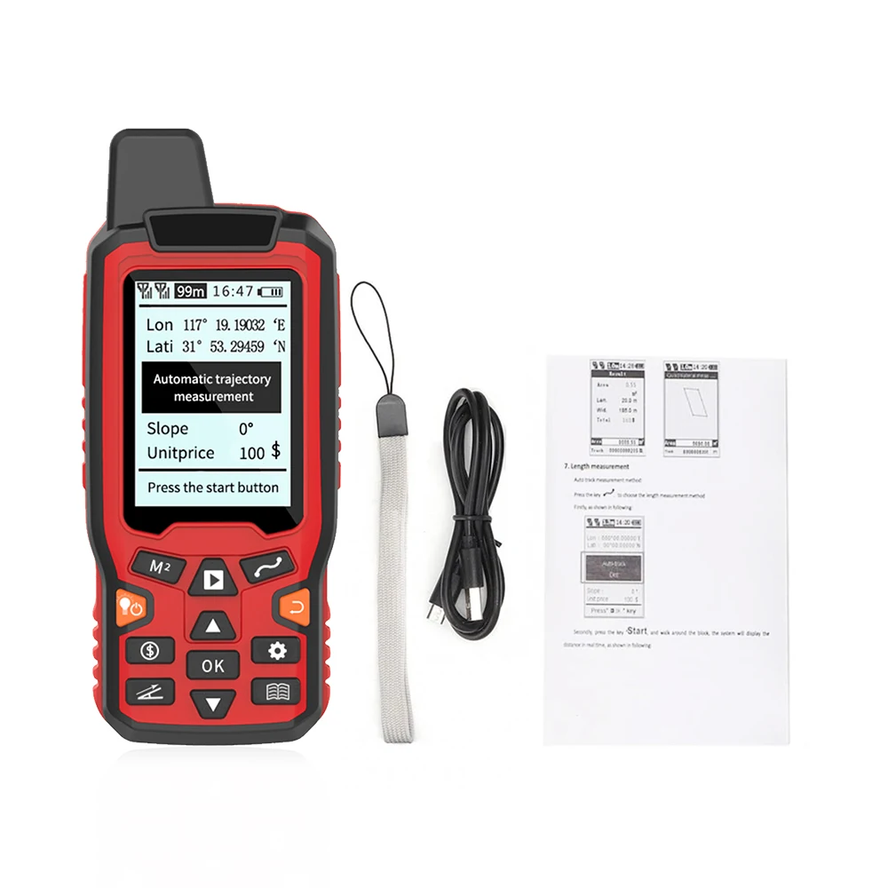 ZL-180 Handheld GPS Navigation Track Land Area Meter 2.4in Display Land Survey 100-240V with Slope Vehicle and Manual Fix Mode