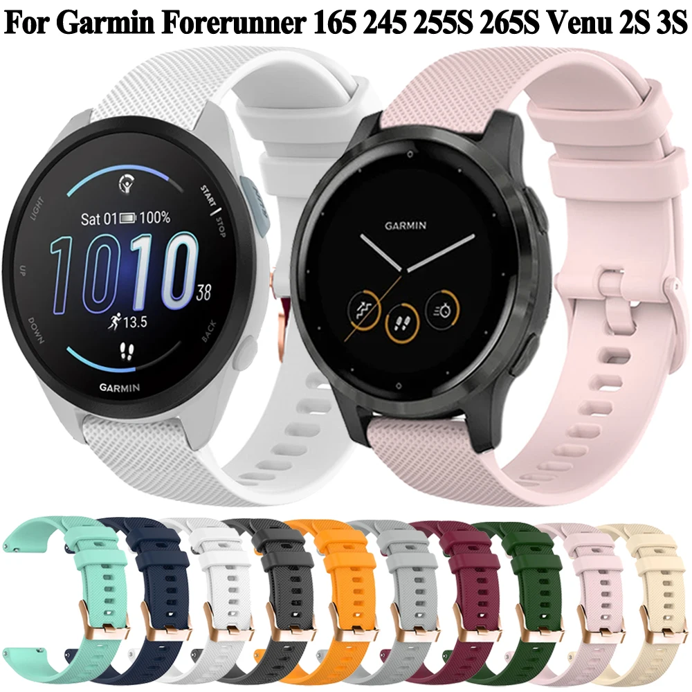 

Ремешок для смарт-часов Garmin Forerunner 165 255S 265S benz 2S 3S Vivoactive 4S 3 5 245 645 Sq 2, музыкальный браслет для часов, 18/20 мм