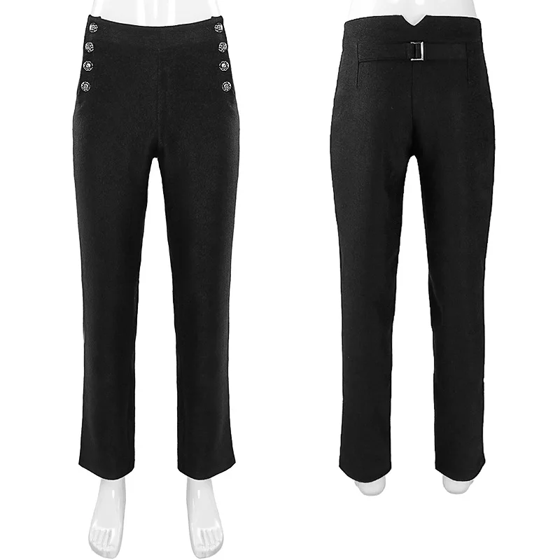 Men's Trousers Solid Color Fashion Steampunk Retro Men's Uniform Suit Pants