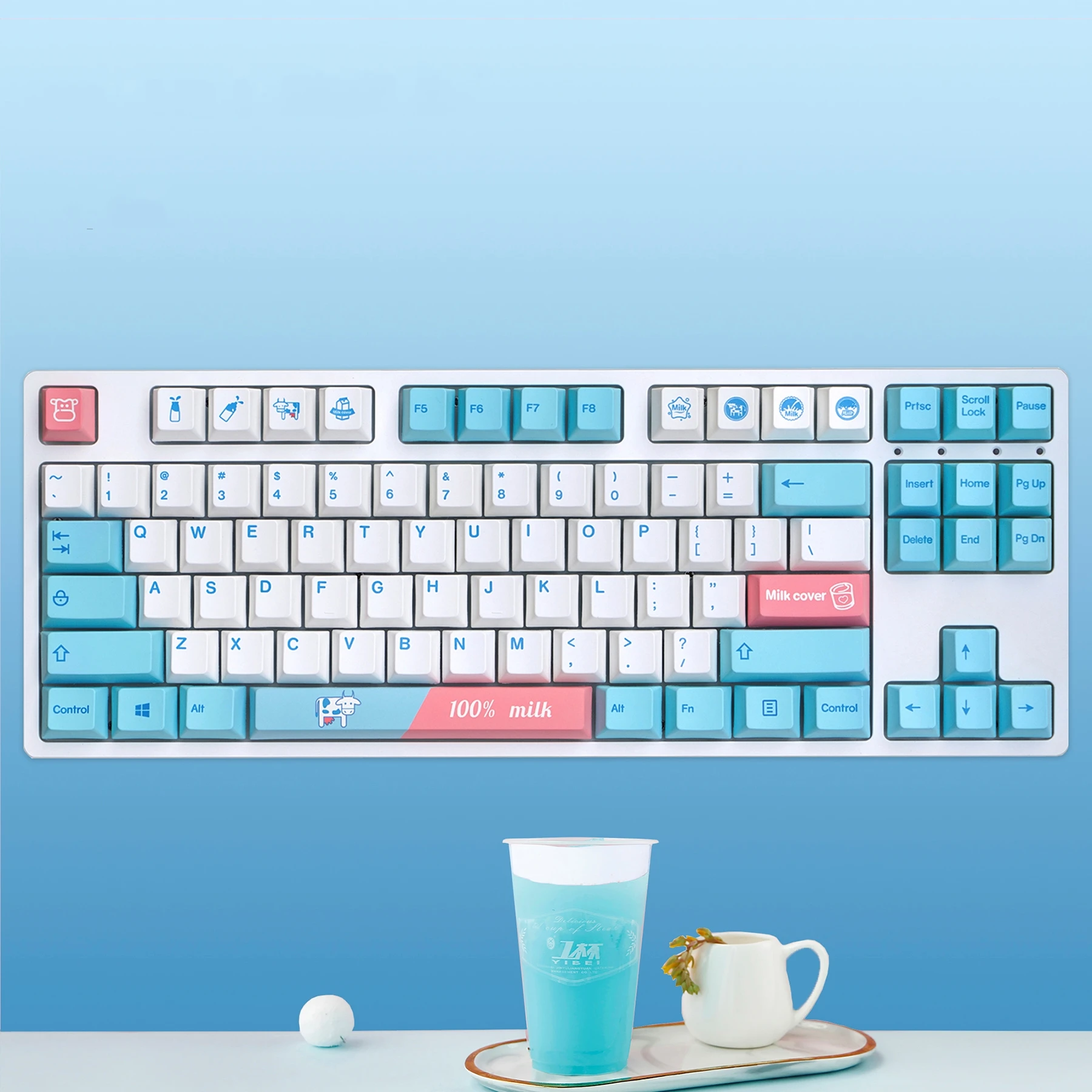 Gmk Leite Capa r2 Keycap Pbt Dye Subbed Cereja Caps Perfil Chave para 61 64 84 87 96 980 Teclados Mecânicos 148 Teclas Set