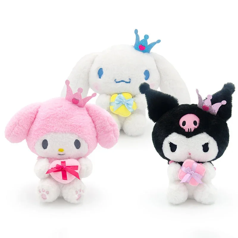 

Sanrio Plush Figure My Melody Cinnamoroll Kuromi Crown Series Cute Dolls Cartoon Soft Plush Stuffed Pillow Children's Toys Gift