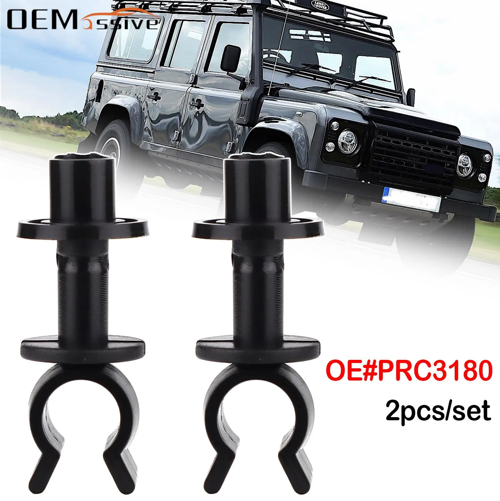 2X Per Land Rover Defender 90 110 130 Td5 Discovery 1 Range Rover Classic Prc3180 Hood Bonnet Support Stay Prop Clip Di Fissaggio