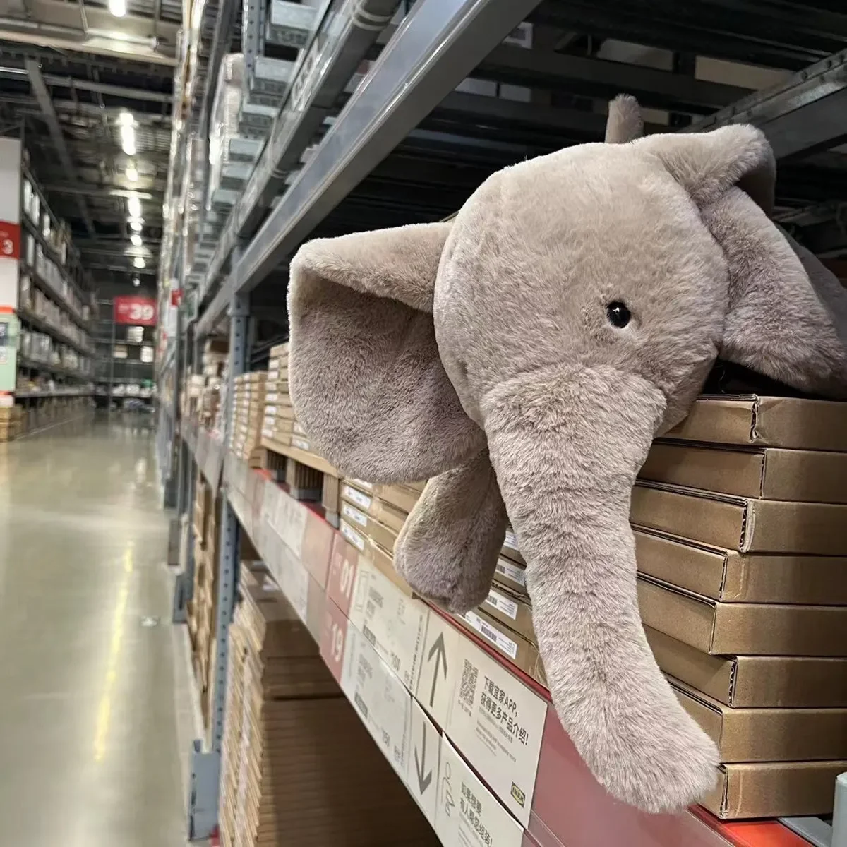 Super Soft Grey Elephant Plush Toys Cute Stuffed Flappy Ears Long Plush Elephant Animals Plushy Hugging Pillow Kids Xmas Gift