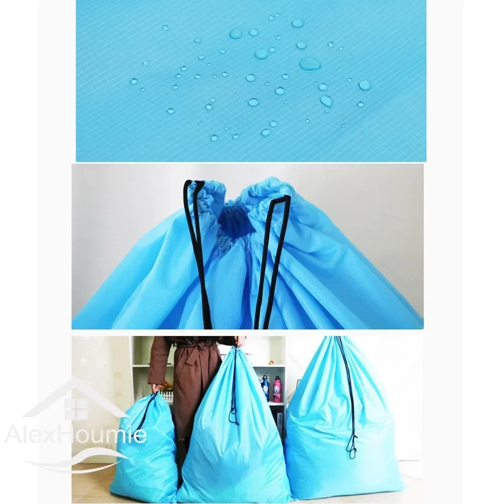 Black Blue Extra Large Laundry Bag Sack With Drawstring Dirty Clothes Storage Bag Quilt Toy Organizer Hotel Bathroom Supplies 4