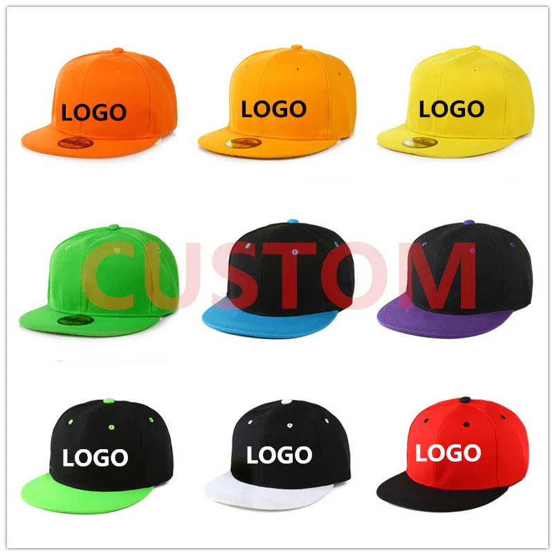 

Adult casual flat bill snapback hat Women patchwork diy logo embroidery trucker hat Custom logo Fishing hip hop Sports caps