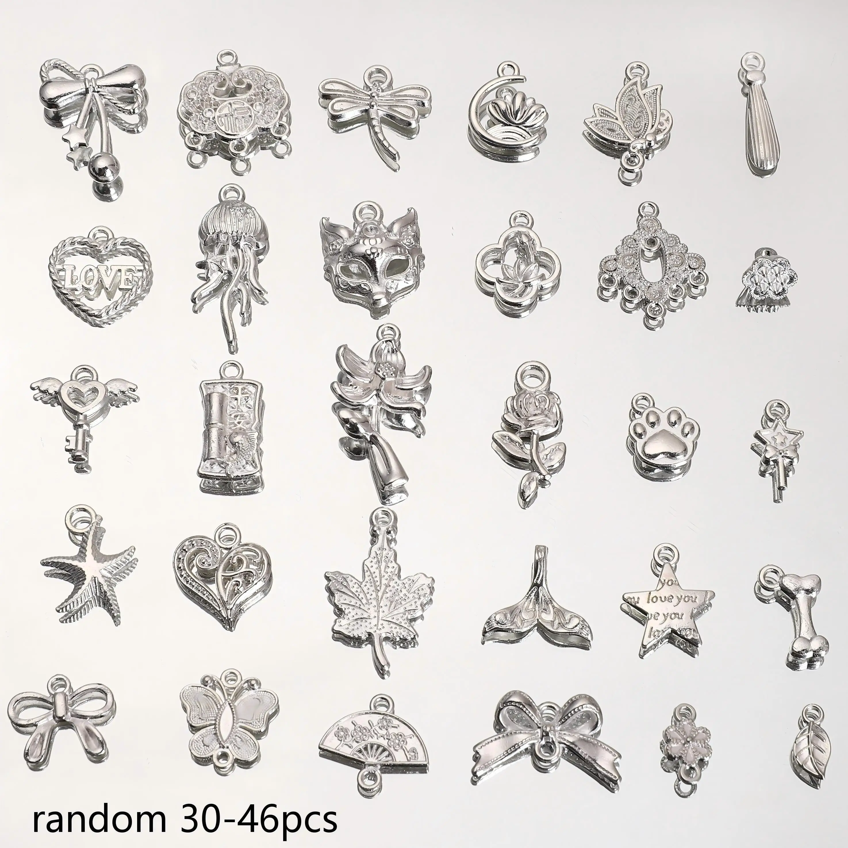 Versatile Silver Tone Alloy Charms