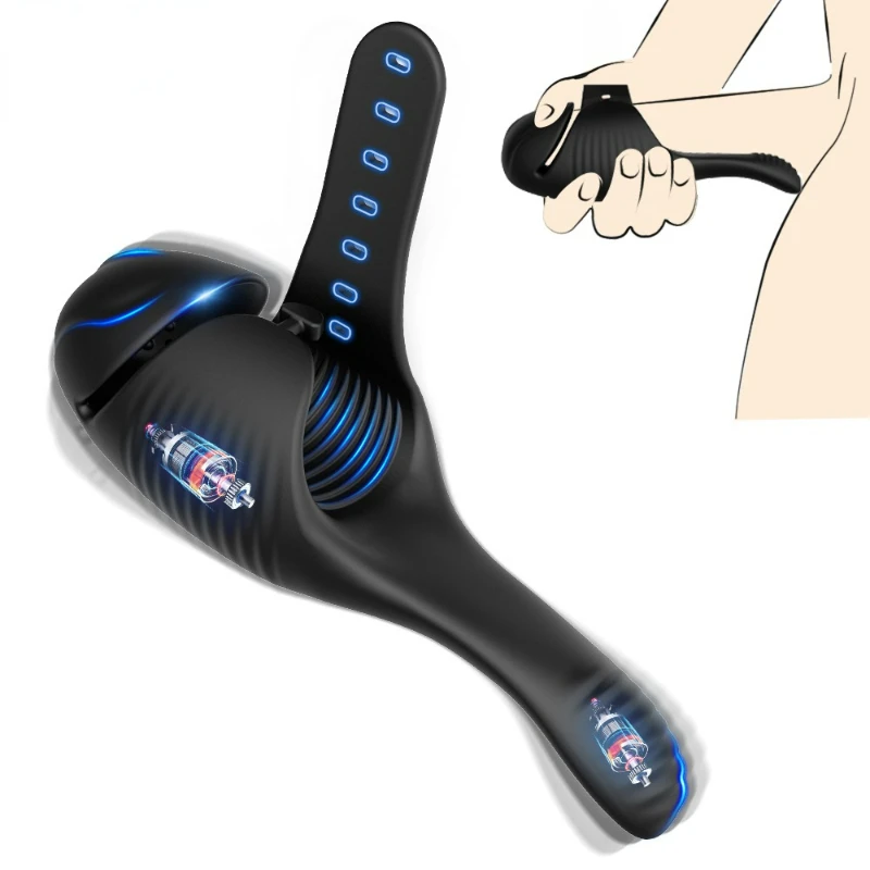 Male sex toys glans vibrator penis exerciser massager adjustable male masturbation cup masturbator delayed ejaculation trainer sex toy for men