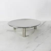Modern simple and creative stainless steel round mirror tray storage soft decoration ornament living room  decoration 2