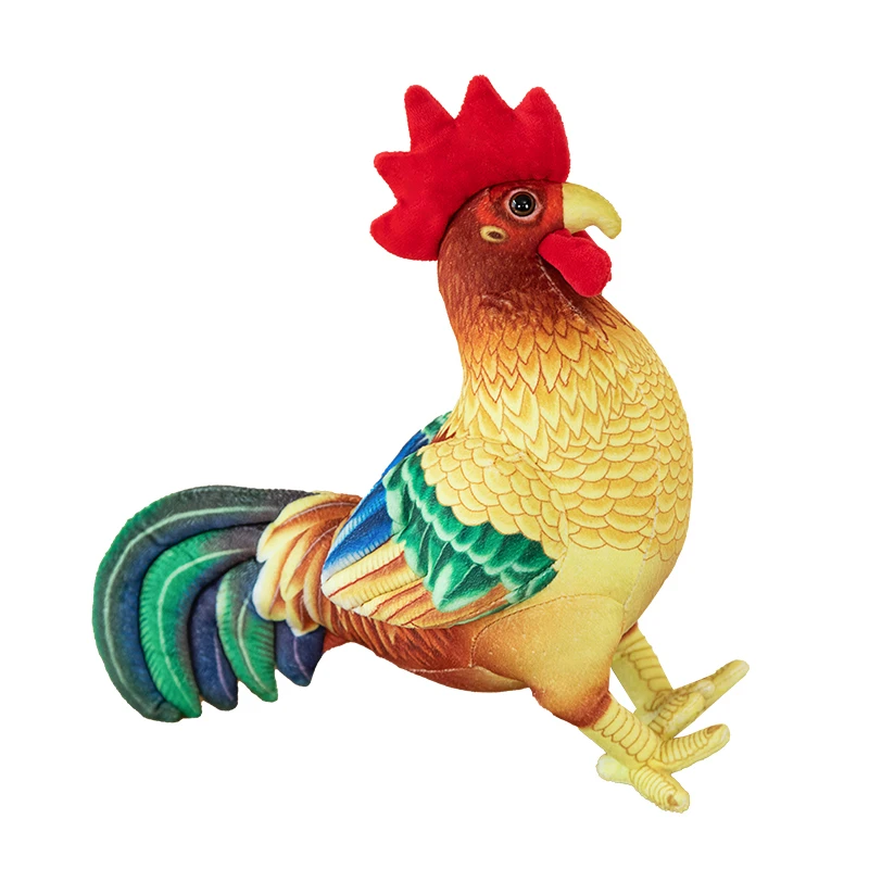 Hot 1pc 34/44cm Simulation Rooster Plush Doll Pillow Red Standing Realistic Chicken Toy Home Decoration Gift For Boys And Girls