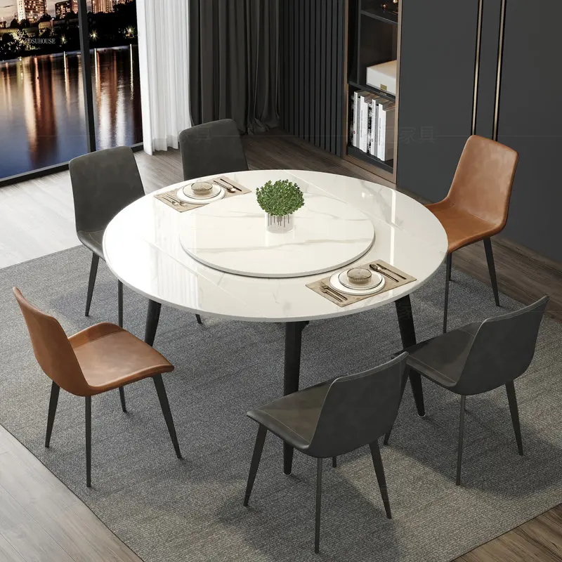 

Round Retractable Dining Table Home Luxury Dining Tables Simple Small Apartment Folding Variable Round Table Home Furniture