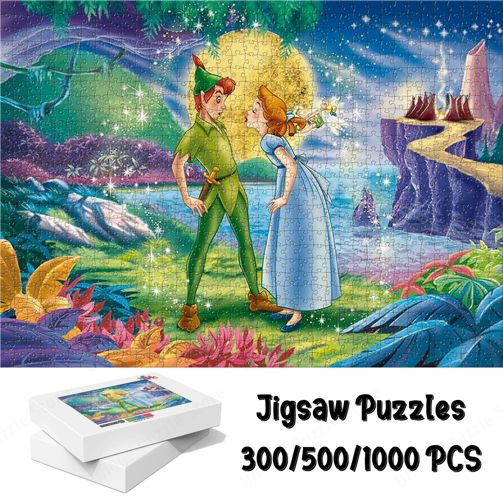 Disney Puzzle with Petar Pan Disney Princesses Jigsaw Puzzle Fantasy Walt Disney Cartoons Educational Toys Puzzle Game Toys Gift dragons coloring book featuring magnificent dragons beautiful princesses and mythical landscapes for fantasy lovers 25 page