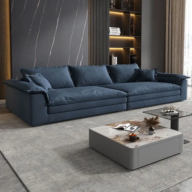 

Italian minimalist sofa widened modern simple internet celebrity style wide sofa living room small apartment rental