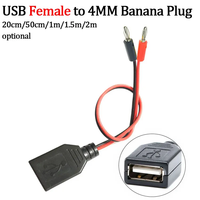 USB to Banana Plug Test Lead Charging Cable - Conductive Connection Adapter
