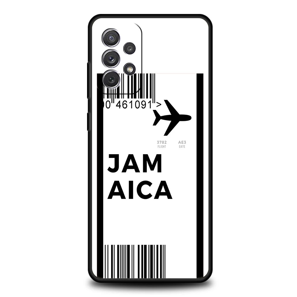 Welt Reise Ticket Seoul New York Telefon Fall für Samsung Galaxy A51 A71 A72 A73 A13 A23 A32 A33 A52 m31 M21 M22 A21S Weiche Shell – Detail 4