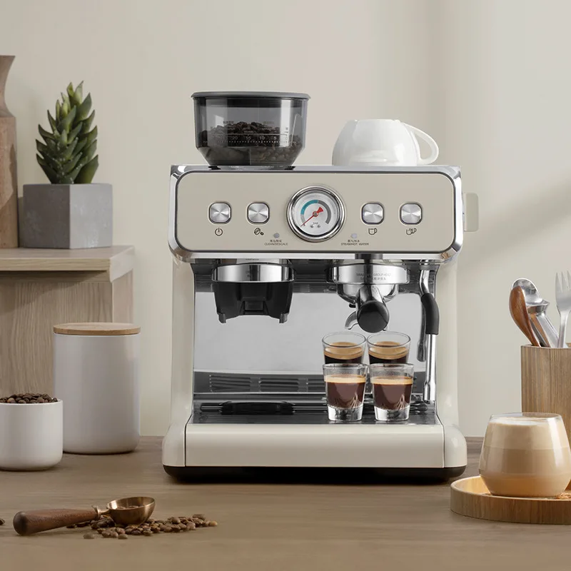 

Household and Commercial Dual-boiler Coffee Machine, Semi-automatic Italian Grinder, All-in-one Machine with Bean Grinder