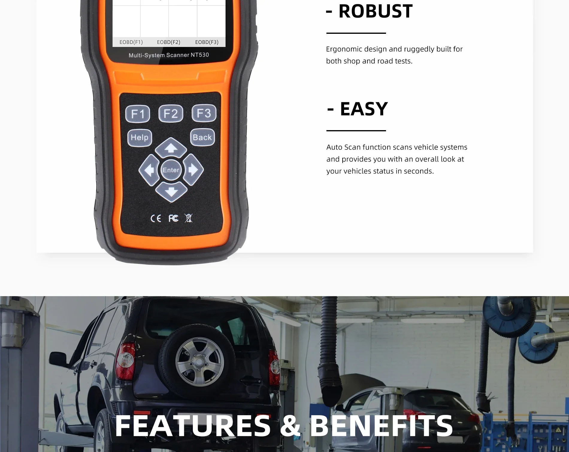 Foxwell NT530 マルチシステムスキャナーツール 日産 ポルシェ