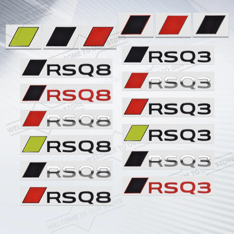 Car Styling For RSQ8 RSQ3 New Letter Lettering Emblem Colored Body ...