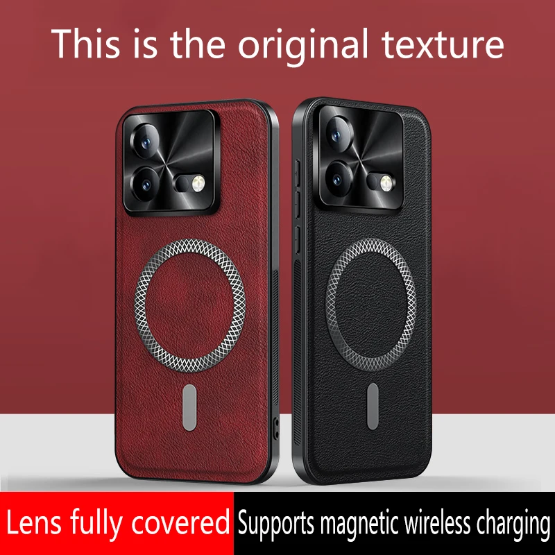 Magnetic Elegant Leather Wear-Resistant Lens Cover with Non-Slip Grip Edge
