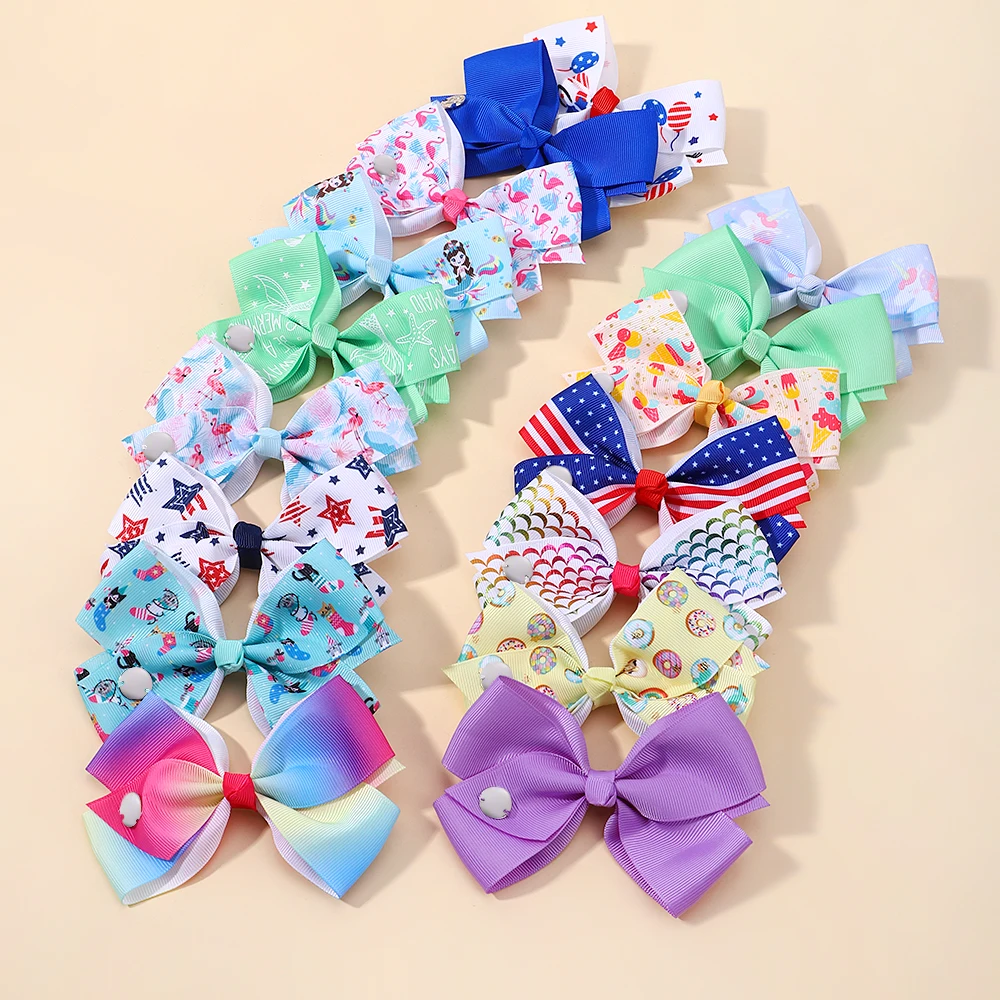 

1 Piece 4.5 Inches JOJO Unicorn Printing Hair Bows Hairpins for Kids Girls Boutique Hair Clip Hairgrips Baby Hair Accessories