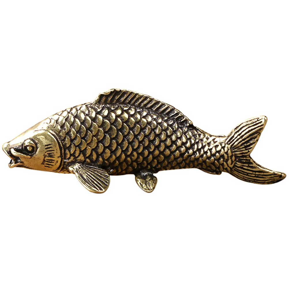 

Carp Ornaments Shape Decor Copper Simulated Decoration Metal Adorment Handicrafts Christmas Decorations