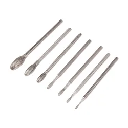 7pk 1.2-5mm Dia Oval Diamond Grinding Head Burrs Bits 2.35mm Shank Jade Stone Carving Polishing Engraving Tools Dremel Accesorie