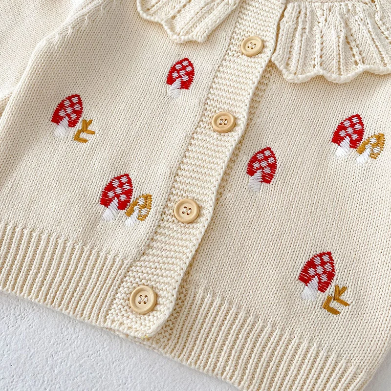 Autumn Baby Girls Embroidery Sweater Suspender One Piece