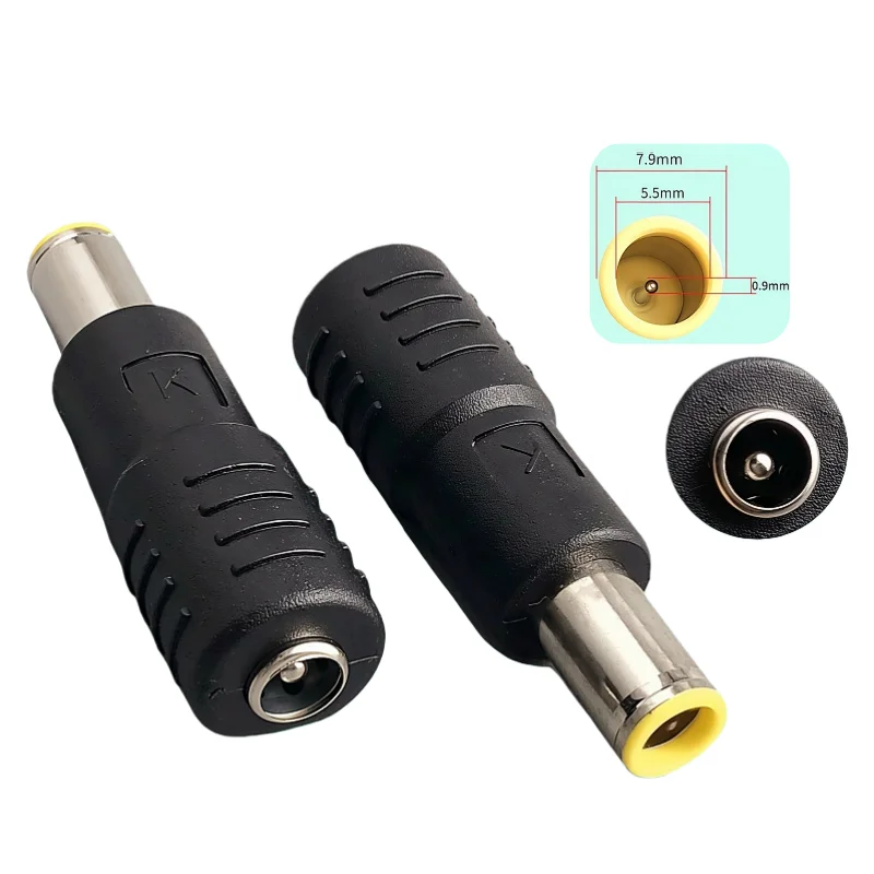 10PCS DC 7909 전원 플러그 휴대용 노트북 여행용 충전기 어댑터 DC 5.5x2.5mm 여성용 잭-7.9*0.9mm DC 전원 플러그 변환기