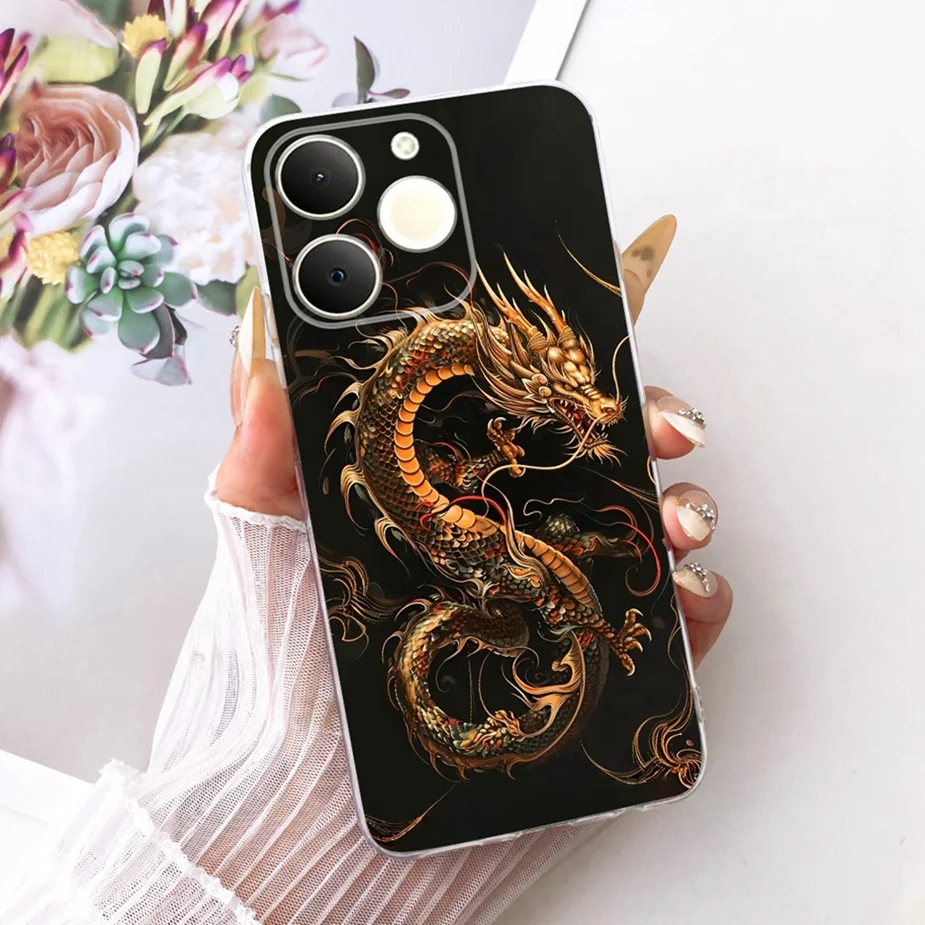 Luxury Lotus Painted Soft Silicone Case - Elegant Protective Cover